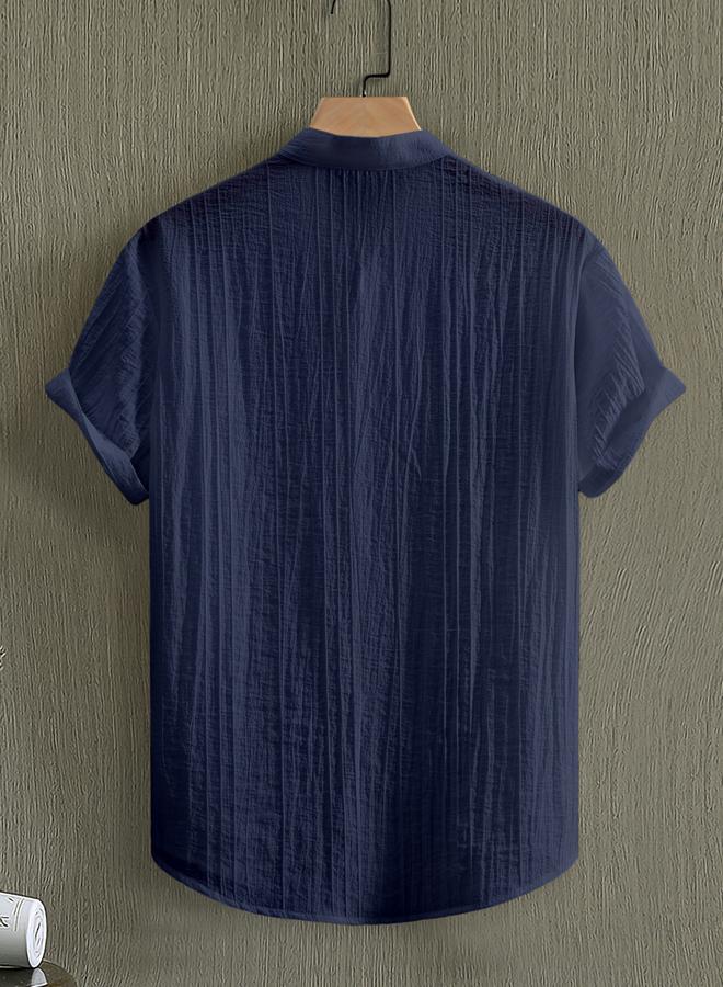 تايك تو قميص بياقة ماندارين ونسيج بارز - Image 2